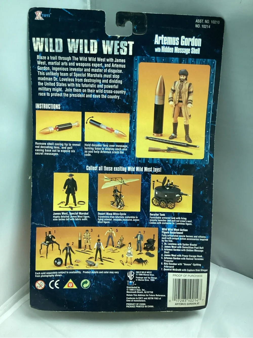 WILD WILD WEST ARTEMUS GORDON ACTION FIGURE (X-Toys, 1999) NEW